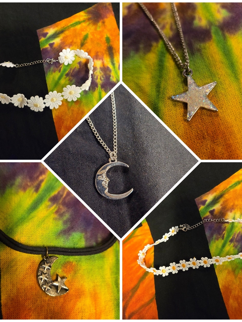 Moon, Star, Daisy Necklace Bundle